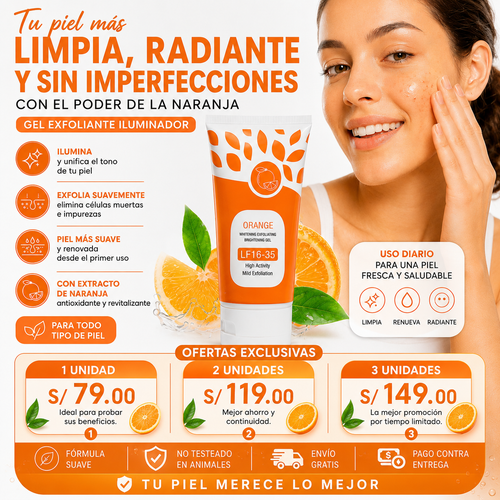 🍊 Orange™ Gel Exfoliante Aclarante e Hidratante