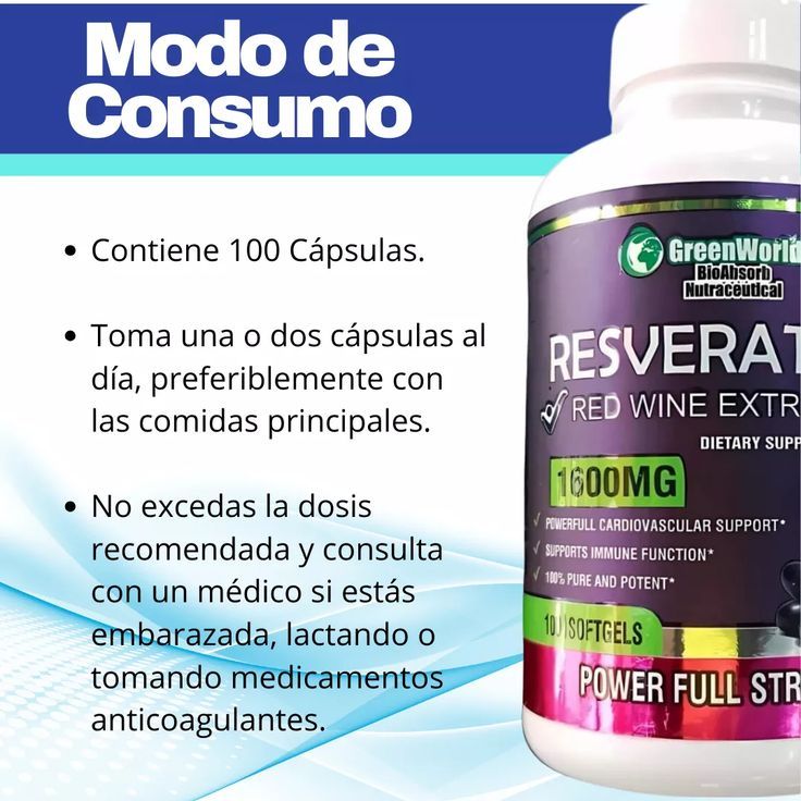 Resveratrol Premium X1600MG  The USA (Rejuvenece Ahora)
